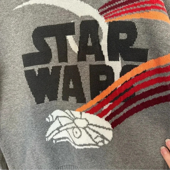 GAP Kids STAR WARS Millennium Falcon Intarsia Sweater Gray Size Small (6-7) - Picture 4 of 11